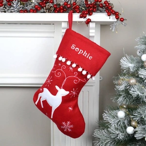 1st Birthday Gifts Personalised Reindeer Christmas Stocking