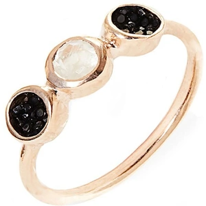 A cuckoo moment... Alice Rose Gold Plated Silver Ring With Black Stingray Leather - UK N - US 6.75 - EU 53.8