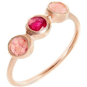 A cuckoo moment... Alice Rose Gold Plated Silver Ring With Pink Stingray Leather - UK L 1/4 - US 5.75 - EU 51.5