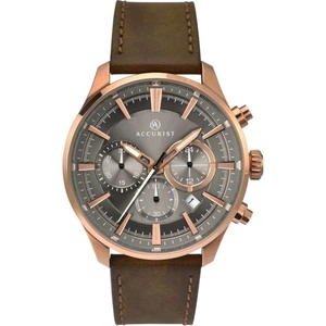 Mens Accurist Accurist Men's chronograph leather strap Chronograph Watch
