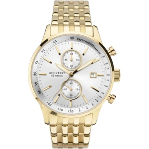Mens Accurist Exclusive Gold Chronograph Watch