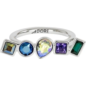 Adore Jewellery Ladies Adore Silver Plated Mixed Crystal Ring Size L