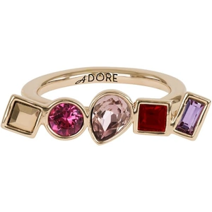 Adore Jewellery Ladies Adore Rose Gold Plated Mixed Crystal Ring Size N