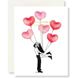 Akr Design Studio Balloons with Gold Foil Valentine Card