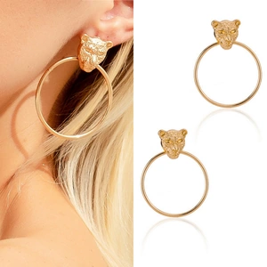 Alexa K-BRAND Gold Plated Lion Golden Hoop Earrings