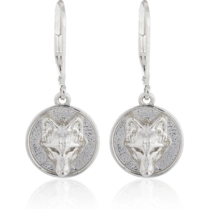 Alexa K-BRAND Silver Wolf Disc Earrings
