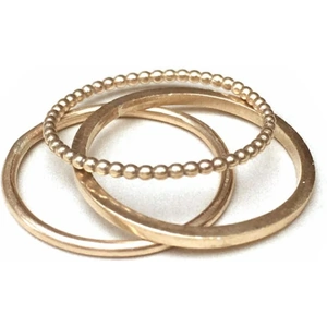 Alice Eden Jewellery Set of Three 14kt Gold Filled Stacking Rings - UK K - US 5.25 - EU 50
