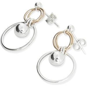 Alison Fern Jewellery Frankie Silver and Gold Circle Stud Earrings