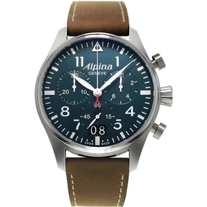 View product details for the Alpina Mens Startimer Pilot Blue Dial Chronograph Watch AL-372N4S6