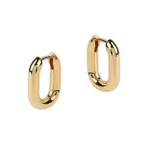 Amadeus Bella Mini Rectangular Gold Earrings