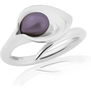 Amanda Cox Jewellery Medium Silver Lily Pearl Ring - UK N - US 6.75 - EU 53.8