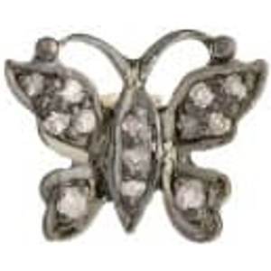 Amulette Oxidised Silver and Diamond Small Butterfly Ring Charm CH-S-030