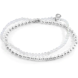 Anchor & Crew Clear Rock Crystal Harmony Silver and Stone Bracelet - 7.5 inches