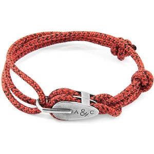 Anchor & Crew Red Noir Tyne Silver and Rope Bracelet