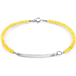 Anchor & Crew Yellow Amber Purity Silver and Stone Bracelet - 8.5 inches