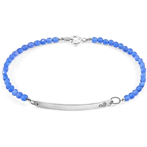 Anchor & Crew Blue Agate Purity Silver and Stone Bracelet - 7.5 inches