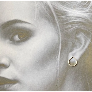 Anjacapuzzimati Sterling silver Minimalistic Geometric Drop Shaped Earrings