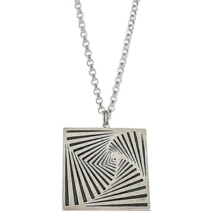 Antonello Figlia Sterling Silver Abstract Square Pendant Necklace