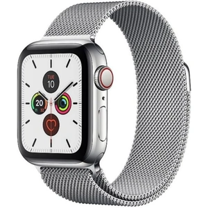 Apple Watch Series 5 GPS + Cellular, 40mm Stainless Steel Case with Stainless Steel Milanese Loop