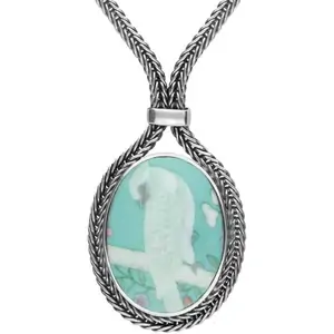 Archive Sterling Silver Royal Crown Derby Turquoise Chatsworth Wallpaper Foxtail Necklace D