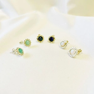 Ark Jewellery by Kristina Smith Opal & Amazonite Silver Stud Earrings