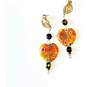 Ark Jewellery by Kristina Smith Amber Heart Venetian Earrings