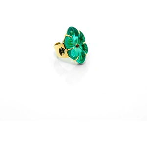 Arra by Aradhana Green Carved Glass Ring