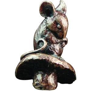 Art In Bronze Mouse on Toadstool Figurine
