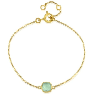 Auree Jewellery Yellow Gold Plated Brooklyn Aqua Chalcedony Bracelet