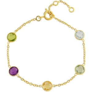 Auree Jewellery Yellow Gold Plated Chennai Multi Gemstone Bracelet