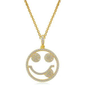 Avilio London Gold Plated Silver Emoji Just Kidding Necklace