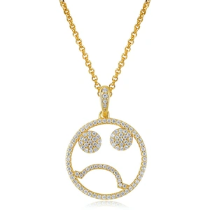 Avilio London Gold Plated Silver Emoji Monday Blue Necklace