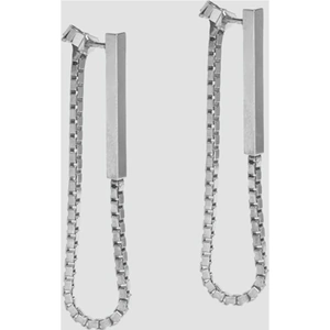 Bine Roth Jewellery Rhodium Plated Silver Single Line Stud Earrings