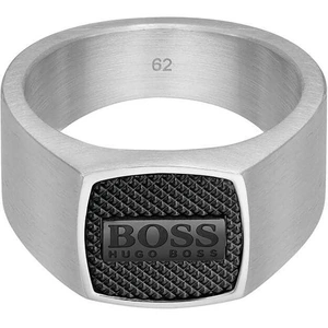 BOSS Men's Seal Ring in Black Plated Stainless Steel