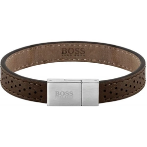 Boss Essentials Brown Leather Bracelet