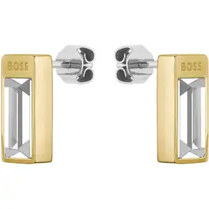 BOSS Women's Clia Crystal Stud Earrings in Gold Plated Stainless Steel
