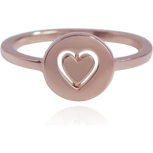 Buff Rose Gold Plated Personalised Total Eclipse Heart Spinner Ring - UK M - US 6.25 - EU 52.5
