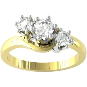 By Request 18ct Yellow Gold 0.50cttw Brilliant Cut 3 Stone Diamond Ring - Ring Size Y