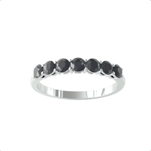 By Request 9ct White Gold 7 Stone Sapphire Half Eternity Ring - Ring Size G