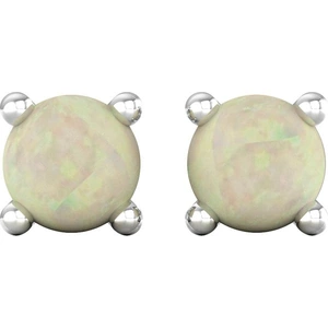 By Request 9ct White Gold 4 Claw Opal Stud Earrings