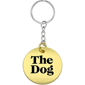 C W Sellors Chatsworth The Dog Brass Vermeil Engravable Keyring - default