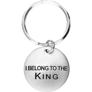 C W Sellors Chatsworth The Dog Steel Vermeil I Belong To The King Keyring