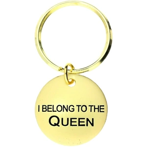 C W Sellors Chatsworth The Dog Brass Vermeil I Belong To The Queen Keyring