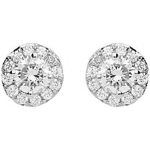 C W Sellors Diamond Jewellery 18ct White Gold Brilliant Pave 0.49ct Diamond Stud Earrings - Option1 Value / White Gold