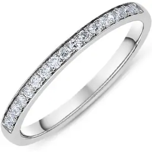 C W Sellors Diamond Jewellery Platinum 0.15ct Diamond Grain Set Wedding Half Eternity Ring - P