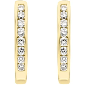 C W Sellors Diamond Jewellery 18ct Yellow Gold 0.30ct Diamond Channel Set Hoop Earrings - Default Title / Yellow Gold