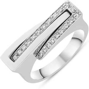 C W Sellors Diamond Jewellery 18ct White Gold Diamond Crossover Ring - M