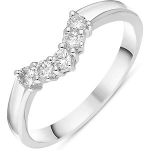 C W Sellors Diamond Jewellery 18ct White Gold Diamond Five Stone Wishbone Ring