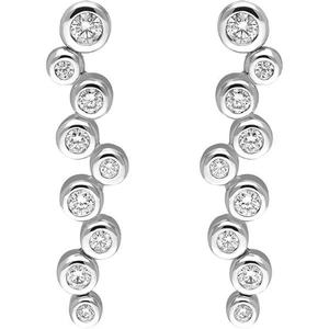 C W Sellors Diamond Jewellery 18ct White Gold Diamond Bubble Drop Earrings - Option1 Value / White Gold