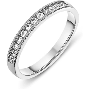 C W Sellors Diamond Jewellery Platinum 0.20ct Diamond Millgrain Edged Half Eternity Ring
